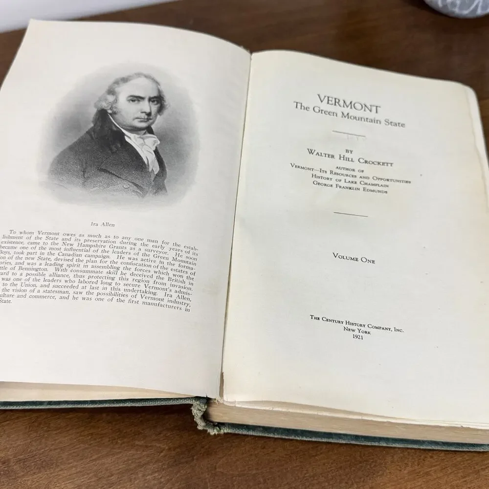 History of Vermont The Green Mountain State Vol 1 Walter Hill Crockett 1921